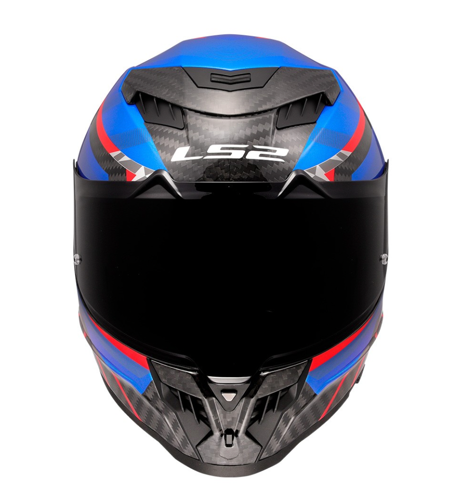 LS2 FF807 DRAGON CARBON TRAX BLU ROSSO