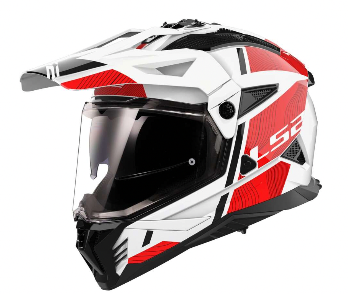 LS2 MX702 PIONEER II nero/bianco - rosso/bianco