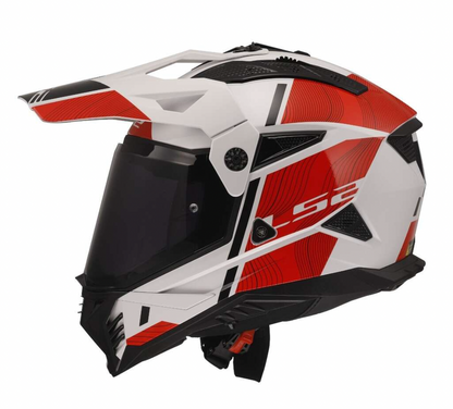 LS2 MX702 PIONEER II nero/bianco - rosso/bianco