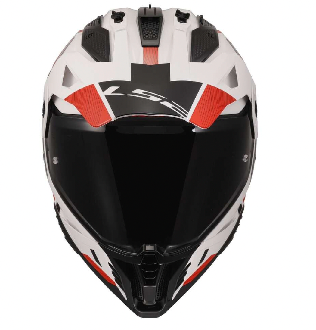 LS2 MX702 PIONEER II nero/bianco - rosso/bianco