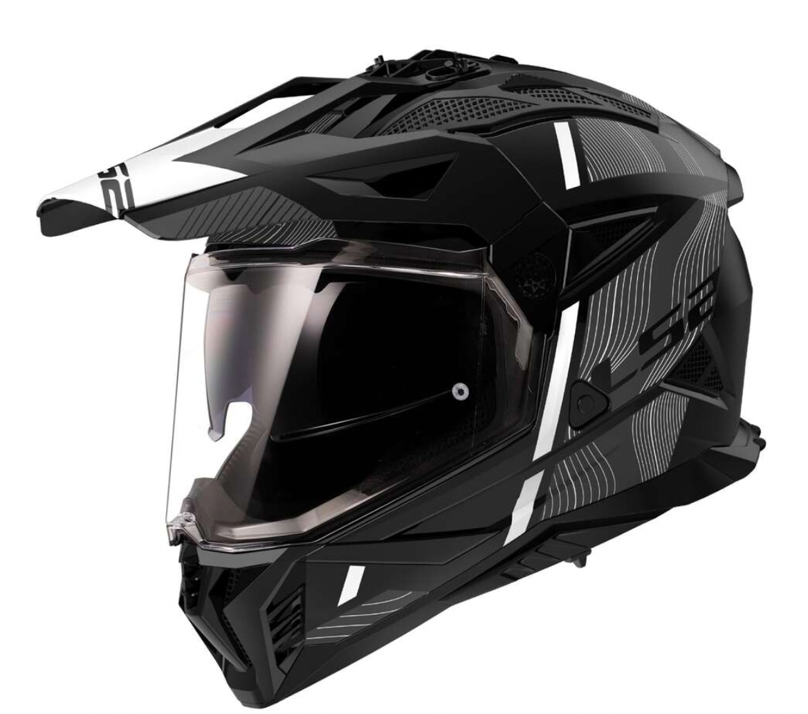 LS2 MX702 PIONEER II nero/bianco - rosso/bianco