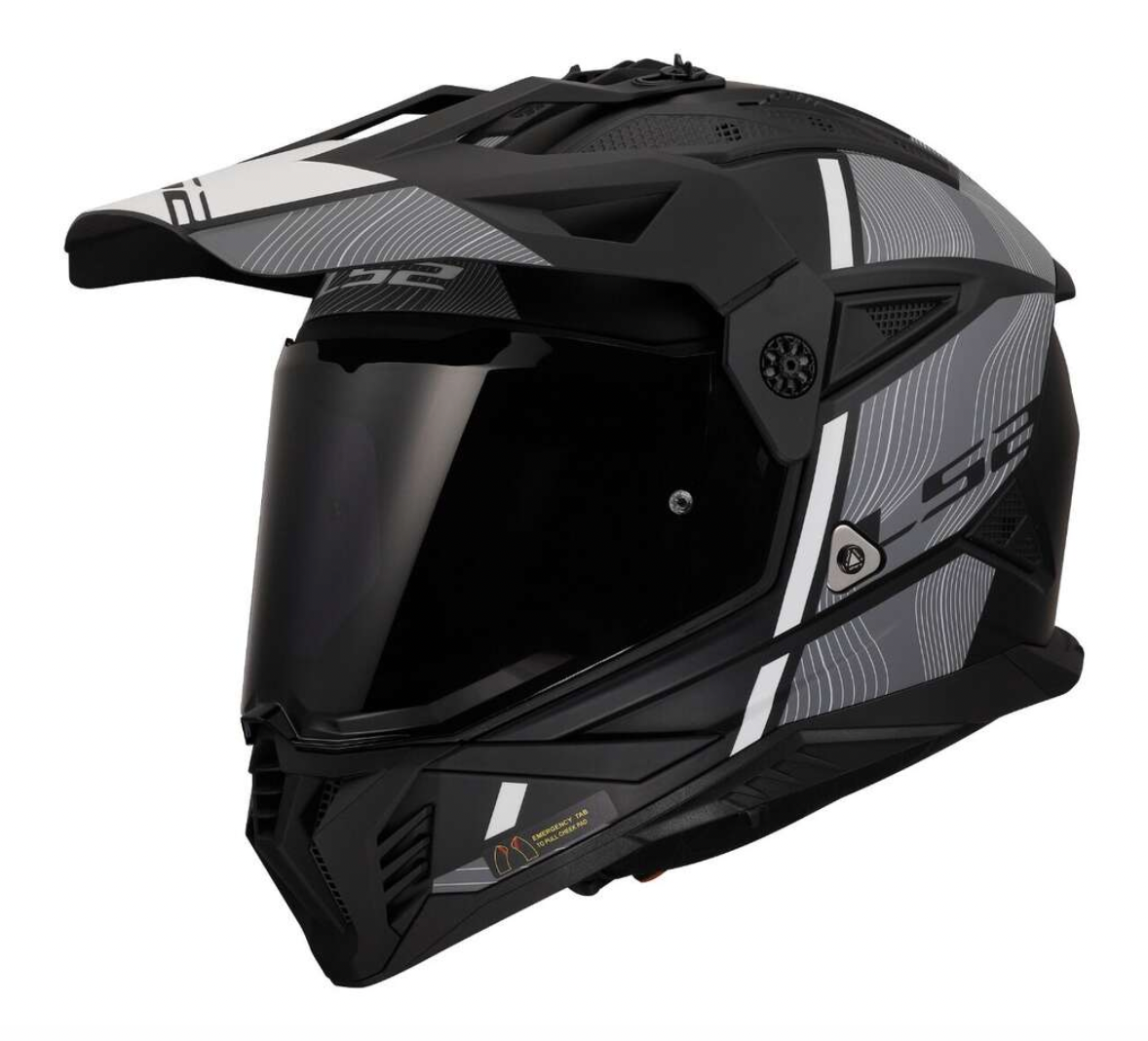 LS2 MX702 PIONEER II nero/bianco - rosso/bianco