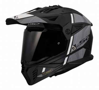 LS2 MX702 PIONEER II nero/bianco - rosso/bianco