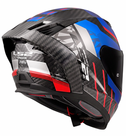 LS2 FF807 DRAGON CARBON TRAX BLU ROSSO