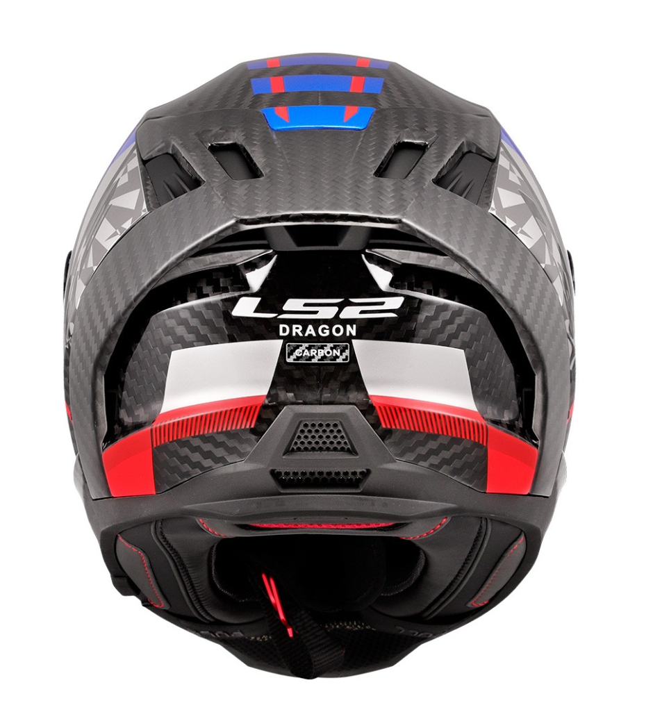 LS2 FF807 DRAGON CARBON TRAX BLU ROSSO