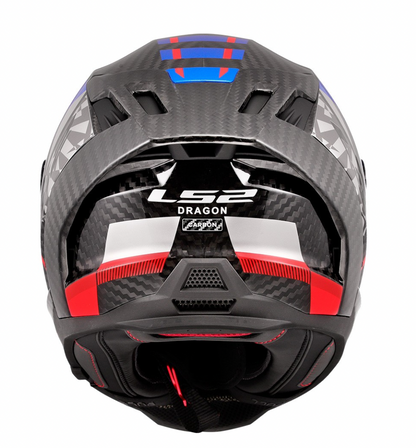 LS2 FF807 DRAGON CARBON TRAX BLU ROSSO